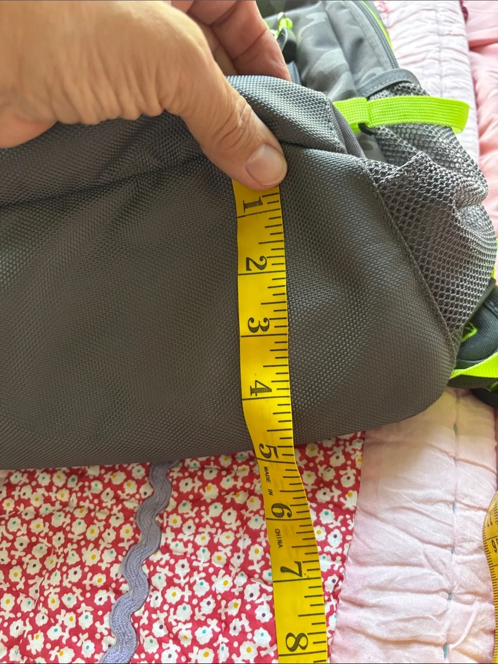 High Sierra Gray Camo Backpack with Neon Yellow Accents, Like New!